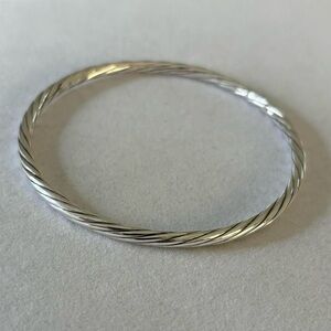 Vintage 925 Sterling Silver Twisted Bangle Circle Bracelet